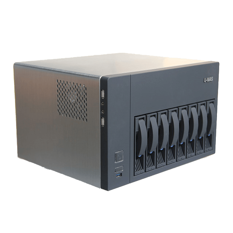 Сетевое хранилище данных. U-nas NSC-810a MATX. Mini ITX корпус алюминий nas. NSC-810a. Корпус для nas на 4 диска.